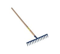 Râteau forgé 12 dents courbes manche bois 1,5 m