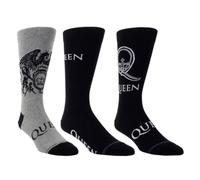 Perri's Chaussettes Queen QUC171-046 Lot de 3 paires de logos et écussons Noir1 Gris, noirgris, taille unique