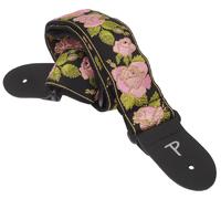 Perri's Leathers Jacquard Strap Pink And Black Flower