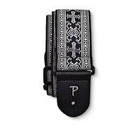 Perri's Leathers Ltd. - Sangle de Guitare - Nylon - Jacquard - Argent Métallique - Ajustable - Pour Guitares Acoustiques/Basses/Électriques - Fabriquée au Canada (TWS-6548)