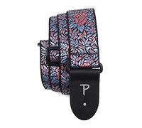 Perri's Leathers Ltd. - Sangle de Guitare - Nylon - Jacquard - Rose Bleu Floral - Ajustable - Pour Guitares Acoustiques/Basses/Électriques - Fabriquée au Canada (TWS-7275)
