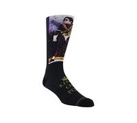 PERRI'S SOCKS Chaussettes Michael Jackson sous licence officielle Dye Sublimation Crew - Chaussettes rembourrées fantaisie pour homme et femme, Noir et doré., Medium