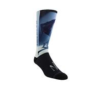 PERRI'S SOCKS Chaussettes Michael Jackson sous licence officielle Dye Sublimation Crew - Chaussettes rembourrées fantaisie pour homme et femme, noir/bleu, Medium