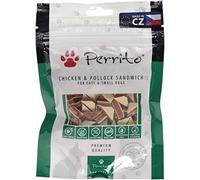 Perrito friandises pour chien Chicken undpollock Sandwich, Small, Sandwich en poulet et pollock en forme de triangle, 100 g