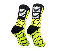 PERRO LOCO CLOTHES Chaussettes de Course compressives avec Renfort au Niveau des Orteils, des Orteils et du Talon. Édition limitée. (FR/ES, Numérique, 43, 45, Taille normale, Taille normale, Jaune)