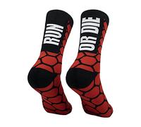 PERRO LOCO CLOTHES Chaussettes de Course compressives avec Renfort au Niveau des Orteils, des Orteils et du Talon. Édition limitée. (FR/ES, Numérique, 40, 42, Taille normale, Taille normale, Rouge)