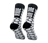 PERRO LOCO CLOTHES Chaussettes de cyclisme à compression avec renfort en prépointe. Édition limitée (FR/ES, Numérique, 43, 45, Taille normale, Taille normale, Blanc)