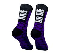 PERRO LOCO CLOTHES Chaussettes de cyclisme à compression avec renfort en prépointe. Édition limitée (FR/ES, Numérique, 37, 39, Taille normale, Taille normale, Violet)