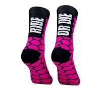 PERRO LOCO CLOTHES Chaussettes de cyclisme à compression avec renfort en prépointe. Édition limitée (FR/ES, Numérique, 34, 36, Taille normale, Taille normale, Rose)