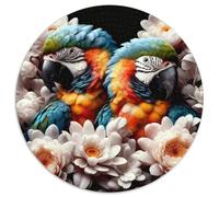 Perroquet 1000 Pièces Puzzle Circulaire Peinture Artistique créative Puzzle Adulte pour Enfants Jeux De Défi Uniques Jeu D'Intelligence Cadeaux 1000pcs (67.5x67.5cm)