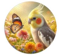 Perroquet 1000 Pièces Puzzle Circulaire Peinture Artistique créative Puzzle Adulte pour Enfants Puzzle Rond Créatif Jeu D'Intelligence Cadeaux 1000pcs (67.5x67.5cm)