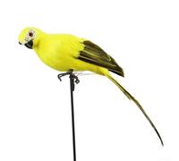 Perroquet à plumes multicolores imitation oiseau pour travaux manuels et présentoirs Jaune 25 cm