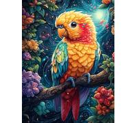 Perroquet avec des Feuilles d'automne 300 Pièces Puzzle Adolescent en Carton sans Déformation Scène de Conte de fées Dessin animé Difficulté Moyenne Activité Éducative Cadeau Noël Pas Cher Petit Prix