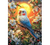 Perroquet avec des fleurs de cerisier Under The Sun 1000 Pieces Casse-tête Créatif En Carton Épais Rigide Paysages et science-fiction Difficulté Moyenne Activité Manuelle Loisir Créatif Cadeau Noël Pa