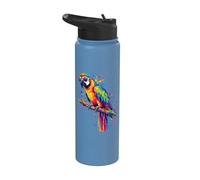 Perroquet coloré avec des lunettes de soleil Stainless Steel Insulated Water Bottle