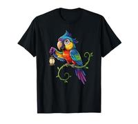Perroquet coloré avec Lanterne scène de Nuit Magique T-Shirt