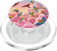 Perroquet coloré esthétique, rêveur Rose, Nuage, Ciel, Oiseau PopSockets PopGrip pour MagSafe