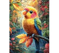 Perroquet coloré sur une branche d'automne 1000 Pièces Puzzle Collectionneur En Carton Rigide Sans Déformation Rêve magique de science-fiction Haute Difficulté Niveau Expert Décoration Murale Cadeau F