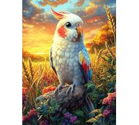 Perroquet dans Le Jardin Fleuri 300 Pièces Puzzle Adulte en Carton Haute Qualité Épais Difficile Moyenne Anti-Stress Décoration Murale Idée Cadeau Saint Valentin 300 PCS