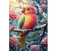 Perroquet dans Le Jardin Fleuri Tropical 1000 Pièces Puzzle Adulte en Carton Rigide Haute Qualité Difficile Niveau Expert Anti-Stress Jeu De Société Idée Cadeau Anniversaire Premium 1000 PCS