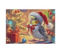 Perroquet de Noël 300 Pièces Puzzle Amateur d'art en Carton Anti Déchirure Haute Qualité Faune Sauvage Difficile Niveau Expert Décoration Murale Idée Cadeau Anniversaire 300 PCS