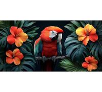 Perroquet Diamond Painting Adulte, Peinture Diamant Fleurs, DIY 5D Diamant Painting Point de Croix Artisanat, Loisirs Créatifs Adultes Crystal Art Kit pour Décoration, Cadeau 160x80 cm - KF01578