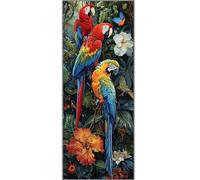 Perroquet Fleur Diamond Painting Adulte Grand Format 80X40cm, Peinture Diamant Adulte XXL, 5D Diamond-Painting DIY Broderie Diamant Kit Complet, Chambre Murale DéCoration De La Maison, Gifts-656BD