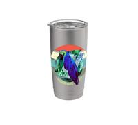 Perroquet Géométrique Coloré Avec Un Look Rétro Oiseaux Gobelet isotherme en acier inoxydable double paroi