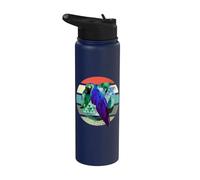 Perroquet Géométrique Coloré Avec Un Look Rétro Oiseaux Stainless Steel Insulated Water Bottle