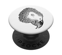 Perroquet Gris Africain (Psittacus Erithacus) Grey Life PopSockets PopGrip Adhésif