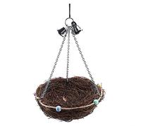Perroquet Jouet Nid Forme Perch avec 2 Cloches en métal pour Oiseaux Perruches