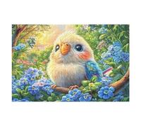 Perroquet Mignon dans Un Champ de Fleurs 1000 Pièces Puzzle Adulte en Carton sans Déformation Très Difficile Haute Difficulté Anti-Stress Décoration Murale Idée Cadeau Anniversaire 1000 PCS