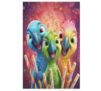 Perroquet Mignon Puzzles Adulte 1000 Pieces Cadeau Famille Puzzle Classique 3D EnfantsJouet en Bois Cadeau Unique （78×53cm）