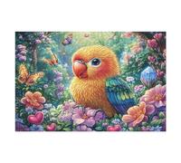 Perroquet Mignon sur la Branche 1000 Pièces Puzzle Adulte en Carton Rigide Haute Qualité Avian Bloom Foliage Très Difficile Haute Difficulté Anti-Stress Décoration Murale Idée Cadeau Premium 1000 PCS
