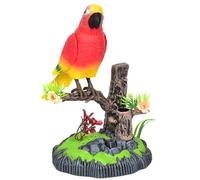 Perroquet Parlant Électrique - Figurine Électronique Réaliste Ailes Battantes | Réplique Oiseau Vivante Construction ABS | Jouet Oiseau Interactif Accessoires Naturels (Branches, Pierres, ) | O