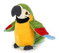 Perroquet parlant Répétez ce que vous dites Jouet en peluche électronique pour animal domestique - Prononciation amusante - Bonne aide pour apprendre à parler pour les enfants - Cadeau amusant (vert)