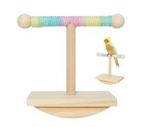 Perroquet perche - Support pour perche à oiseaux - En bois anti-glissement - Station de repos multifonction pour perroquet - Perche pour Meuse - Perruches ondulées, cockatiels, conures, accessoires