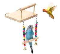 Perroquet perroquet en bois - Cage à oiseaux jouet avec hochet et roue en bois | Plateforme pour oiseaux avec balançoire pour tourtereaux, chinchilla et perroquets, station de fitness idée