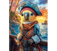 Perroquet pirate avec un chapeau 1000 Pièces Puzzle Adulte En Carton Haute Densité Paysages et science-fiction Facile Pour Débutant Décoration Murale Passe-Temps Cadeau Anniversaire Petit Prix 1000 PC