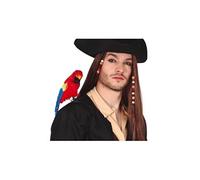 perroquet plumes épaule pirate 30cm rouge - guirca 16997