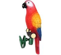 Perroquet solaire à clipser - GALIX - Polyrésine - Eclairage 8h max - ON/OFF - H 23 cm - 2 lumens - 1 LED blanche - Rouge