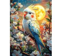 Perroquet sous une pleine lune 1000 Pièces Puzzle Pour Ado En Carton Épais Haute Densité Rêve magique de science-fiction Facile Débutant Jeu De Société Idée Cadeau Anniversaire Petit Prix Premium 1000