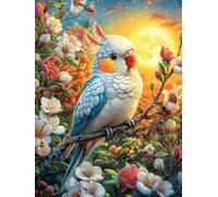 Perroquet sous Une Pleine Lune 500 Pièces Puzzle Personne Âgée en Carton Rigide Rêve Magique de Science-Fiction Facile Débutant Anti-Stress Stimulation Cognitive Loisir Créatif Petit Prix Premium 500