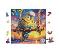 Perroquet sur la balançoire 100 Pièces Puzzle Débutant en Carton sans Déformation Facile Apprentissage Anti-Stress Passe-Temps Idée Cadeau Saint Valentin Premium 28x28cm