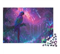 Perroquet Tropical Puzzle 1000 Pièces pour Adultes Ciel Nocturne Néon Jeu de Puzzle 1000 Pièces Détente Famille 38x26cm/1000pcs