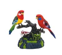 Perroquets à commande électrique - Perroquets à piles électriques réalistes,Jouets d'oiseaux à induction activés par la voix, cadeaux d'ornement de décoration de jardin à la maison de jouets de perroq