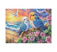 Perroquets Bleus 500 Pièces Puzzle Amateur d'art en Carton Anti-Déchirure Difficile Niveau Expert Décoration Murale Salon Idée Cadeau Saint Valentin 500 PCS
