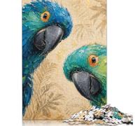 Perroquets Bleus tropicaux Puzzle 500 Pièces, Jeu Familial, Défi Puzzle