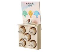 Perroquets en bois naturel avec plateforme de saut - Accessoire pour oiseaux - Améliore l'intelligence et la durabilité de l'activité des oiseaux - Support en bois