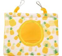 Perroquets hamac triangle polyester jaune motif ananas oiseau nid maison -lit avec trou et 2 crochets pour quatre saisons s